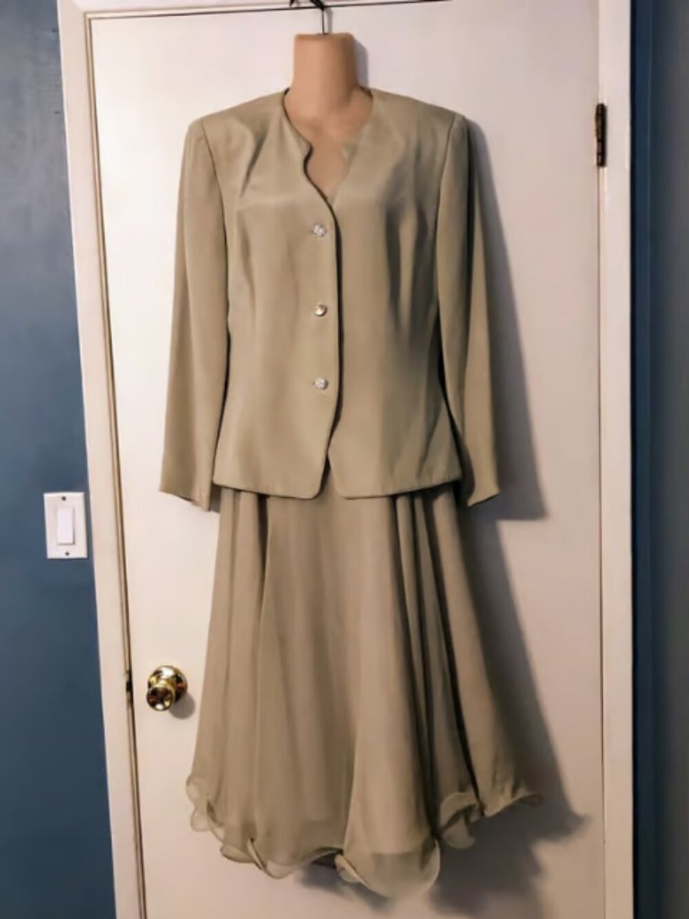 Ladies size 12 Rimini by Shaw 2 pc formal maxi skirt suit mother-of-the-bride